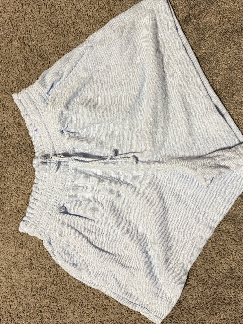 Aerie Light Blue Ribbed Lounge Shorts